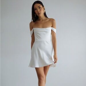 Jenny Yoo White Mini Dress size 8 WORN ONCE